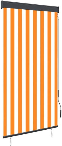 Outdoor roller blind 80 × 250 cm white-orange - Roller Blind - Main image