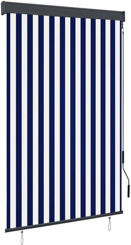 Outdoor roller blind 120 × 250 cm blue and white - Roller Blind - Main image