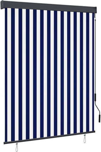 Outdoor roller blind 140 × 250 cm blue and white - Roller Blind - Main image