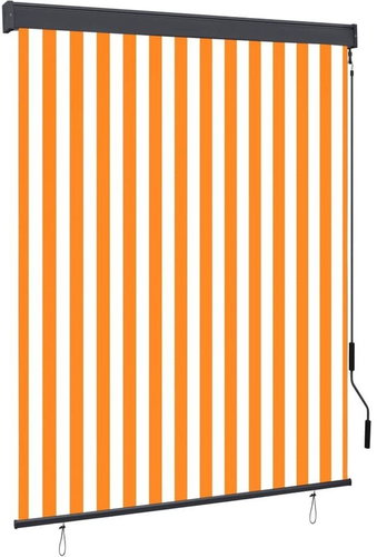 Outdoor roller blind 140 × 250 cm white-orange - Roller Blind - Main image