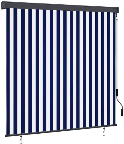Outdoor roller blind 160 × 250 cm blue and white - Roller Blind - Main image
