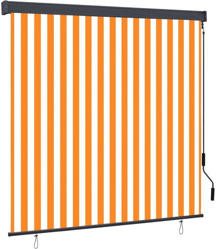 Outdoor roller blind 160 × 250 cm white-orange - Roller Blind - Main image
