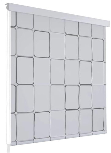 Shower roller blind 100 × 240 cm with square pattern - Roller Blind - Main image
