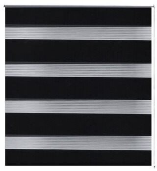 Roller blind day and night \ Zebra \ Twinroll 40x100 cm black - Roller Blind - Main image