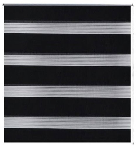 Roller blind day and night \ Zebra \ Twinroll 50x100 cm black - Roller Blind - Main image