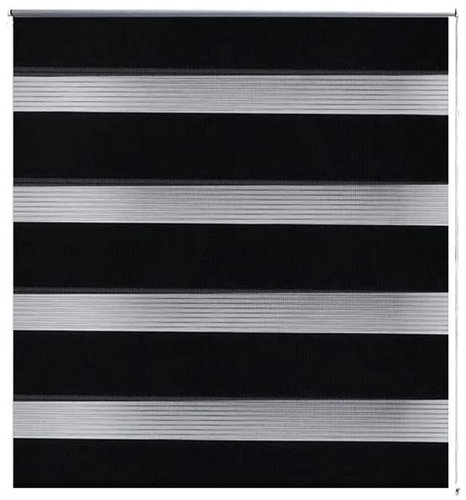 Roller blind day and night \ Zebra \ Twinroll 60x120 cm black - Roller Blind - Main image
