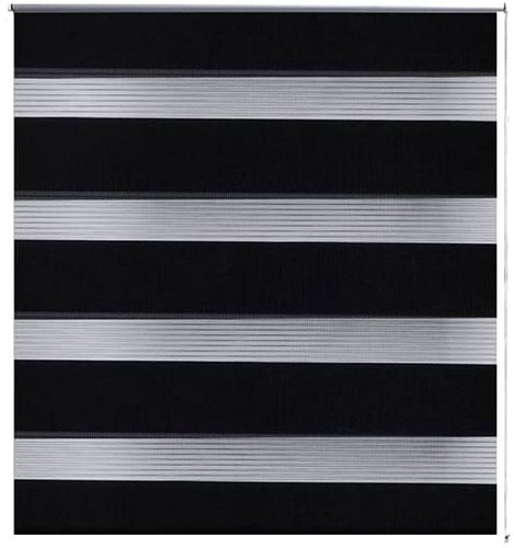 Roller blind day and night \ Zebra \ Twinroll 70x120 cm black - Roller Blind - Main image