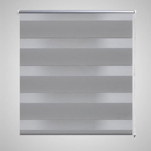 Roller blind day and night \ Zebra \ Twinroll 80x150 cm grey - Roller Blind - Main image