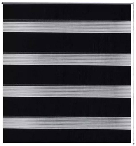 Roller blind day and night \ Zebra \ Twinroll 80x175 cm black - Roller Blind - Main image