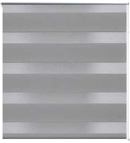 Roller blind day and night \ Zebra \ Twinroll 120x230 cm grey - Roller Blind - Main image