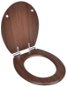 Toilet seat with slow folding function MDF plain design brown - Toilet Seat