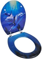 Toilet seat MDF with lid design dolphins - Toilet Seat