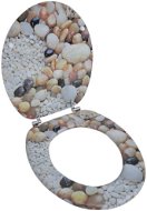Toilet seat made of MDF with lid, printed with pebble motif - Toilet Seat