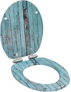 Toilet seat with slow folding function MDF old wood motif - Toilet Seat