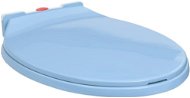 Slow folding toilet seat with quick release blue oval - Toilet Seat