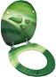 Toilet seat with lid MDF green water drops motif - Toilet Seat