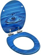 Toilet seat with slow folding function MDF blue water drop - Toilet Seat