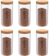 Glass Jars with Cork Lid 6 pcs 1100ml - Container