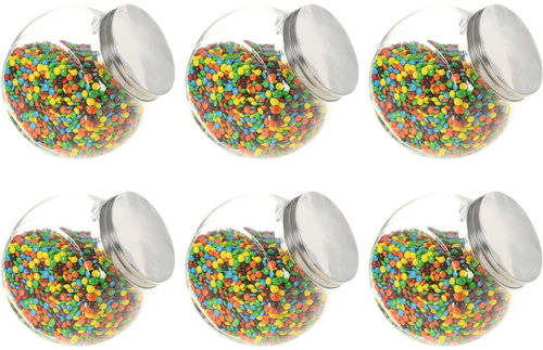 Glass Sweet Jars 6 pcs 19,5 × 13,5 × 19,5cm 3 000ml - Storage Jar - Main image