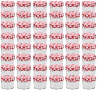 Glass Food Jars with White and Red Lids 48 pcs 110ml - Canning Jar
