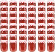 Glass Cooking Jars with White and Red Lids 48 pcs 230ml - Canning Jar