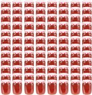 Glass Cooking Jars with White and Red Lids 96 pcs 230ml - Canning Jar