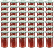 Cooking jars with green and white lids 48 pcs 400 ml - Canning Jar