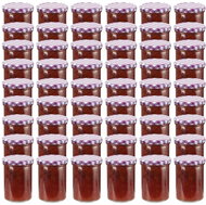 Cooking jars with purple and white lids 48 pcs 400 ml - Canning Jar