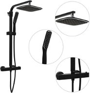 Shower set with two shower heads with mixer and hose black - Shower