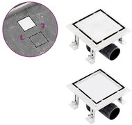 Shower drain 2in1 inlet into the floor and into the tiles 12x12 cm stainless steel - Shower Drain