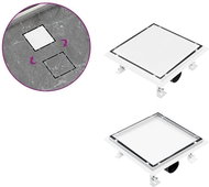 Shower drain 2in1 inlet into the floor and into the tiles 20x20 cm stainless steel - Shower Drain