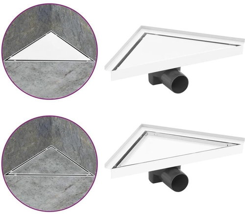 Shower trough with cover 2 in 1 25 × 25 cm Stainless steel - Shower Drain - Main image
