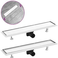 Shower trough with cover 2 in 1 63 × 14 cm Stainless steel - Shower Drain
