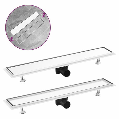 Shower trough with cover 2 in 1 73 × 14 cm Stainless steel - Shower Drain - Main image