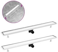 Shower trough with cover 2 in 1 103 × 14 cm Stainless steel - Shower Drain