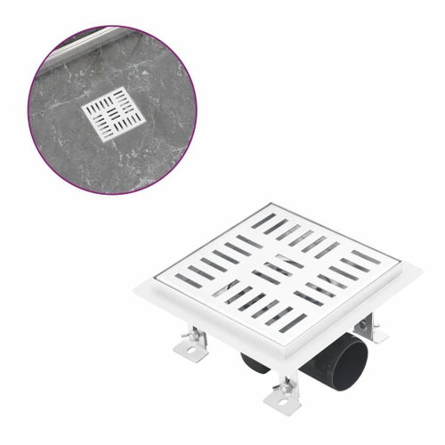 Shower inlet 15 × 15 cm stainless steel - Shower Drain - Main image
