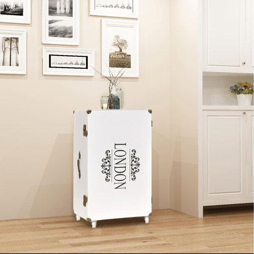 Storage cabinet in the shape of a suitcase 40x30,5x81 cm white - Cabinet - Main image