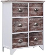 Storage cabinet 6 drawers brown 60x30x75 cm solid pavlovnie - Chest of Drawers