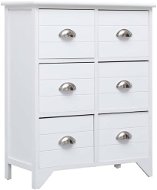 Storage Cabinet 6 Drawers, White 60x30x75cm Solid Pavlovnie - Chest of Drawers