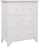 Storage Cabinet 6 Drawers, White 60x30x75cm Solid Pavlovnie - Chest of Drawers