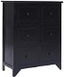 Odkladacia skrinka 6 zásuviek čierna 60 × 30 × 75 cm masívna paulovnia - Komoda