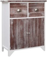 Storage cabinet brown and white 60 × 30 × 75 cm wood pavlovnia - Cabinet