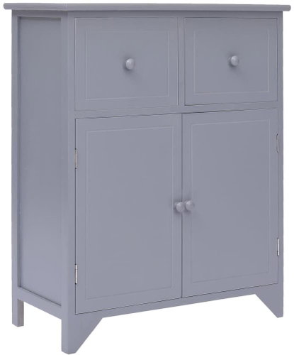 Storage cabinet grey 60 × 30 × 75 cm wood pavlovnia - Chest of Drawers - Main image