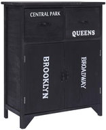 Storage Cabinet, Black 60 × 30 × 75cm Wood Pavlovnia - Chest of Drawers