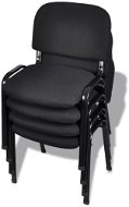 Stackable office chairs 4 pcs textile black - Stool