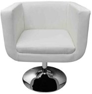Barová stolička biela umelá koža - Stolička