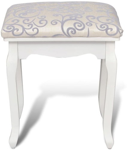Stool for dressing table white textile - Stool - Main image