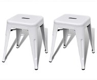 Stackable chairs 2 pcs white metal - Stool
