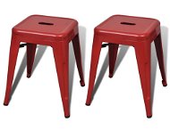 Stackable chairs 2 pcs red metal - Stool