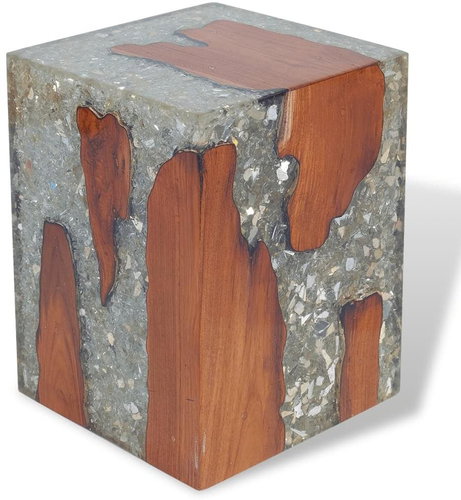 Stool solid teak and resin - Stool - Main image